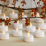 LUMABASE Amber LED Tea Light Candles - Battery Operated Flickering Flameless Set (24-Count) thumbnail 3