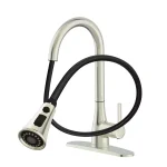 FLOW Series Classic Single-Handle Pull Down Kitchen Faucet, Brushed Nickel thumbnail 4