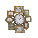 LITTON LANE 25 in. Metal Victorian Photo Frame Montage and Wall Clock with 8 Frames thumbnail 2