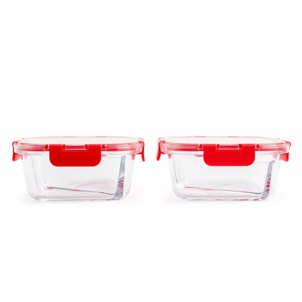 Core Kitchens 23 oz. Divided Glass Food Storage Container Set with Lids, 2-Pack