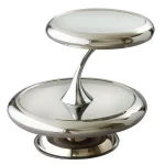 Heim Concept Silver Round Metal Cake and Tiered Stand, 10 inch thumbnail 1
