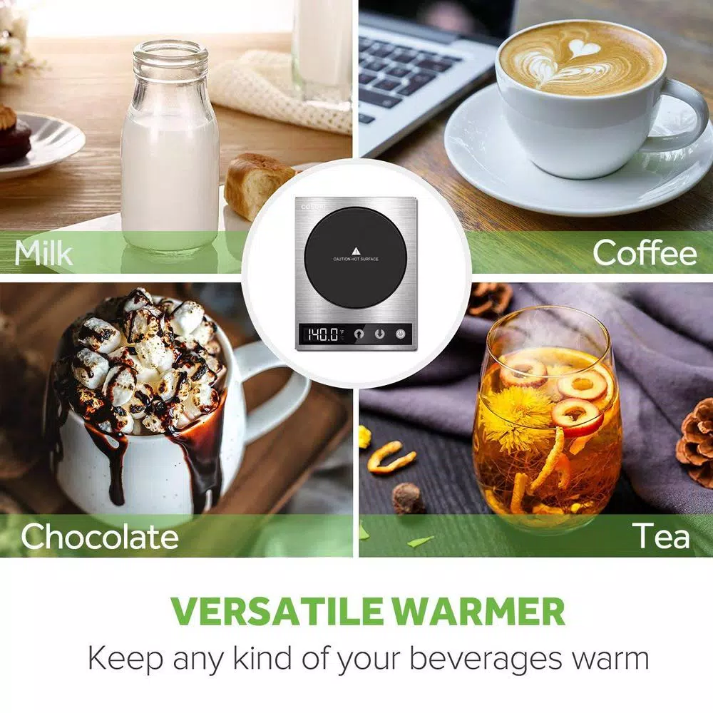 COSORI Brushed Stainless Steel Coffee Cup Warmer with LCD Display and Temperature Control