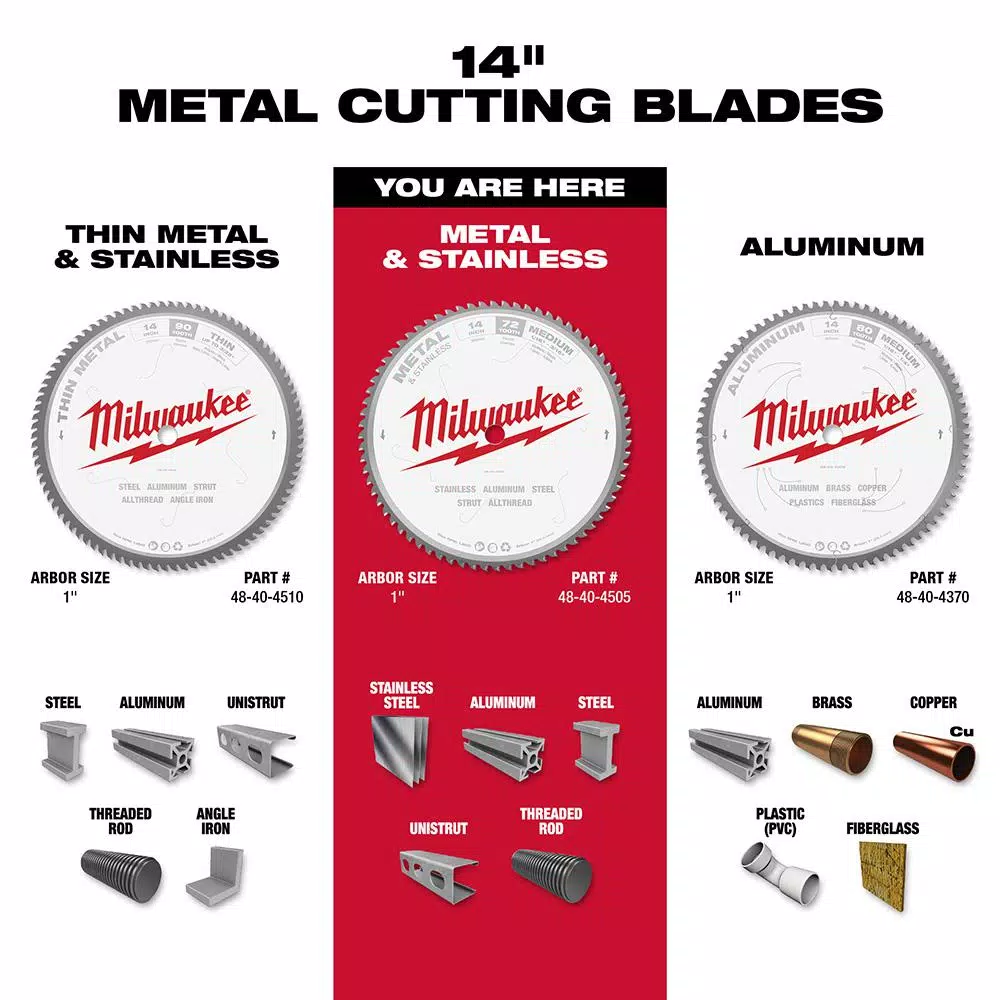 Milwaukee 14 in. 72T Carbide Metal & Stainless Steel Circular Saw Blade