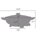Boyel Living 1400W Professional Non-Stick Copper Electric Skillet, 13 in. Jumbo Capacity, Red thumbnail 4