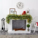 Nearly Natural 6 ft. Pre-Lit Artificial Pine Christmas Garland with 50 Warm White LED Lights and Pine Cones thumbnail 5