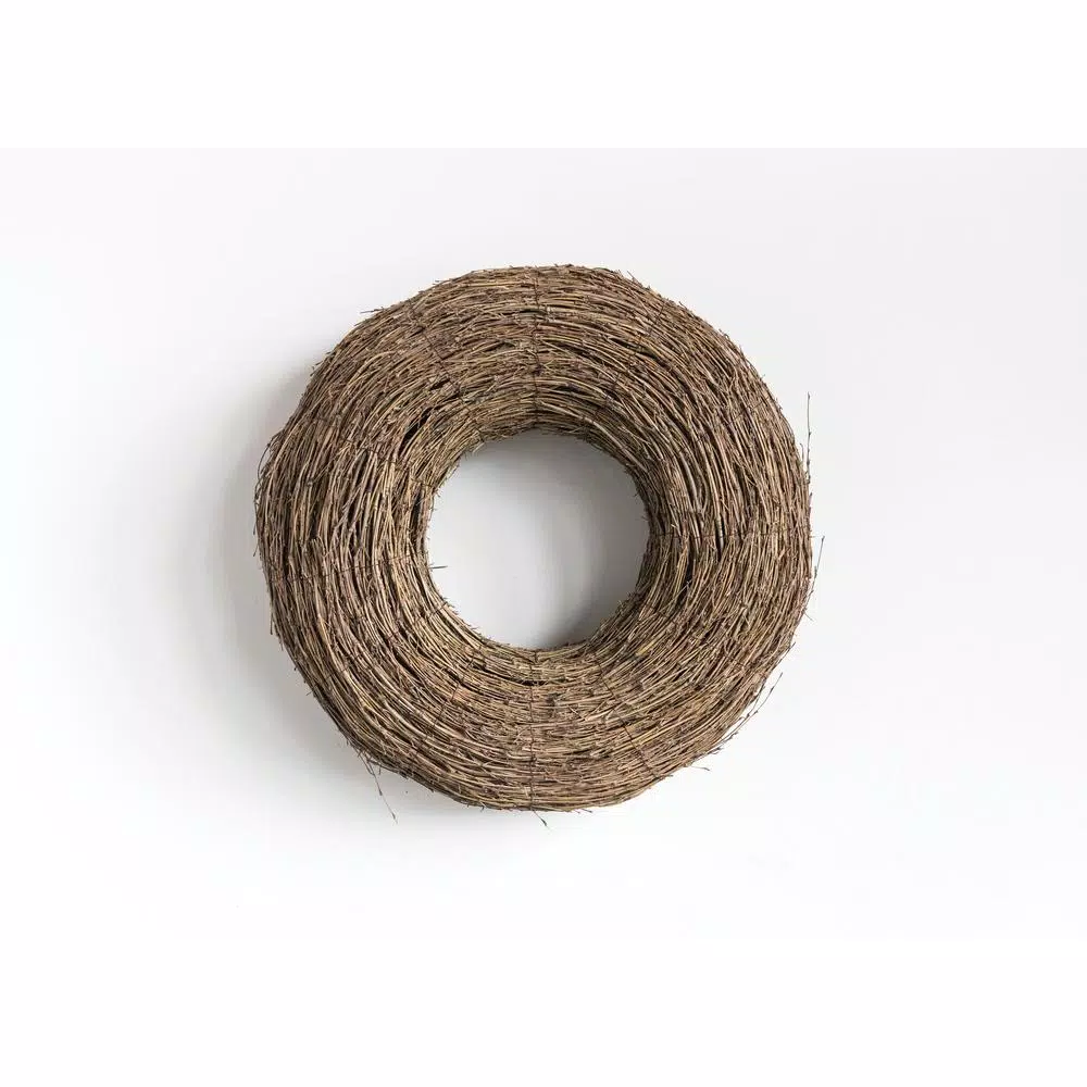 3R Studios 22 in. Natural Bamboo Branch Wreath - Brown Coastal Style Round Decor