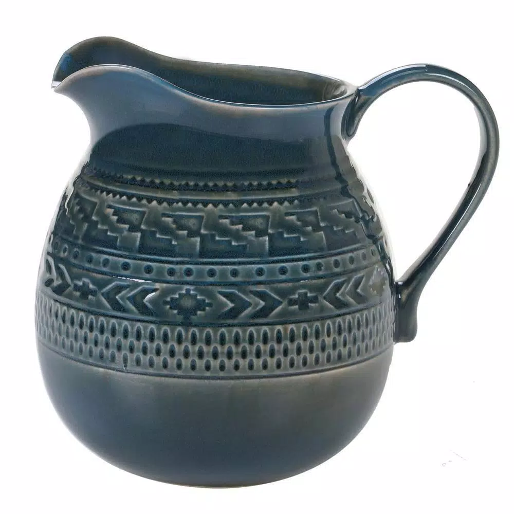 Certified International Aztec Teal 80 oz. Ceramic Pitcher