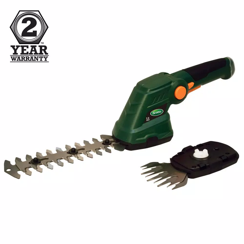 Scotts 7.2V Cordless Grass and Shrub Shear Combo with 2 Ah Lithium-Ion Battery and Charger