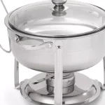 Oster Gibson Home Langston 6-Piece Stainless Steel 4.5 Qt. Round Chafing Dish Set thumbnail 4
