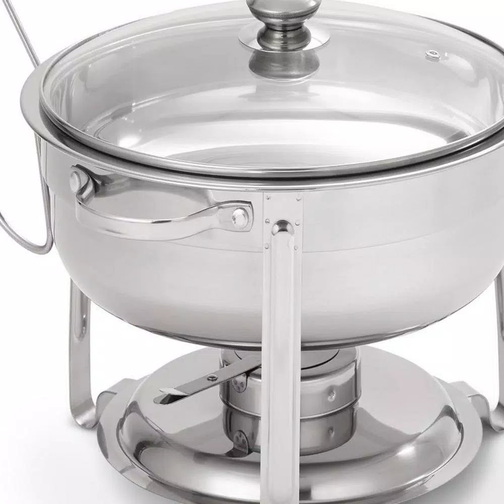 Oster Gibson Home Langston 6-Piece Stainless Steel 4.5 Qt. Round Chafing Dish Set