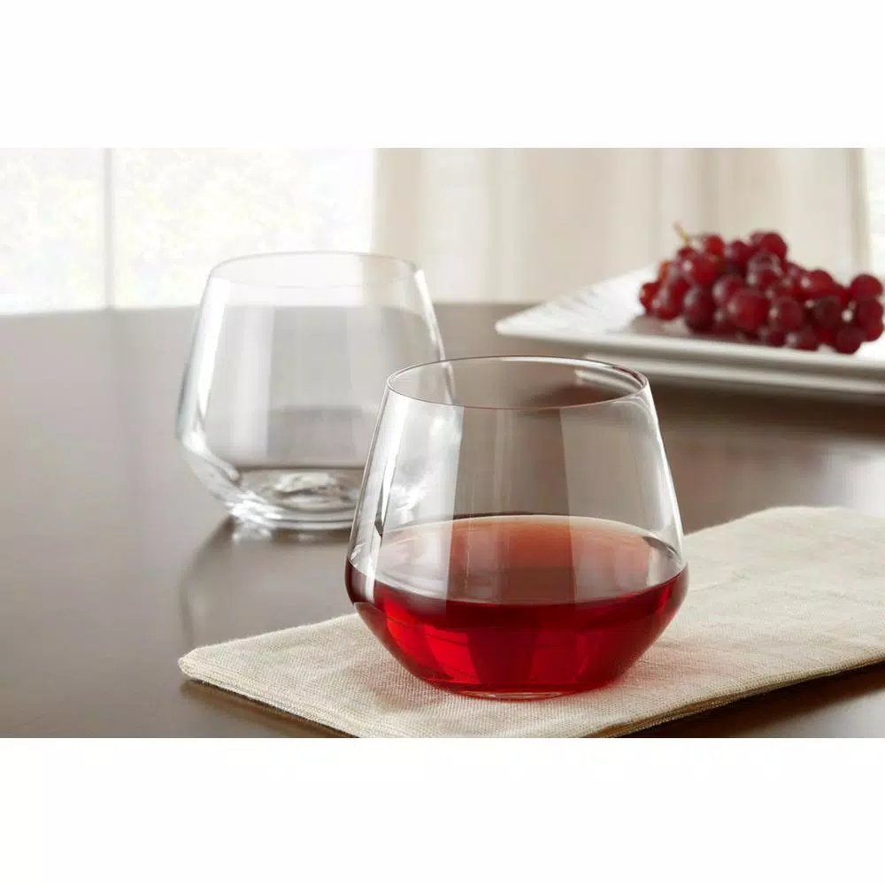 Home Decorators Collection Genoa 18.5 oz. Lead-Free Crystal Stemless Wine Glasses, Set of 8