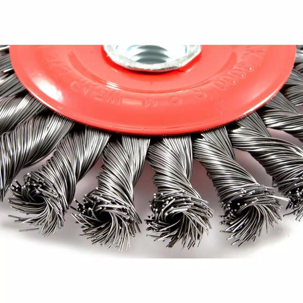 Forney 6 in. Twist Knot Wire Wheel Brush with 5/8 in.-11 Threaded Arbor