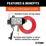 CURT 3-to-2-Wire Taillight Converter with 4-Way Flat Connector thumbnail 5