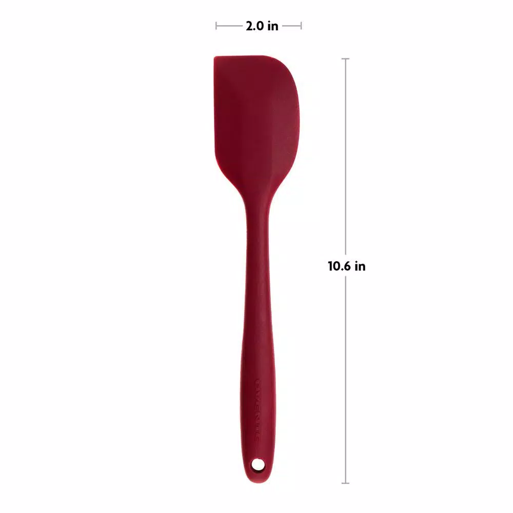 Ovente Premium Silicone Spatula with Stainless Steel Core, Heat-Resistant 500°F, Red