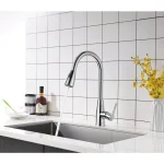 Vanity Art Chrome Single-Handle Pull-Down Kitchen Faucet with 360 Degree Swivel Spout thumbnail 6