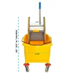 Alpine Industries 36 Qt. Mop Bucket with Down Press Wringer, Yellow thumbnail 2