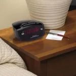 Westclox AM/FM Dual Alarm Clock Radio with Red LED Digital Display - Black thumbnail 1