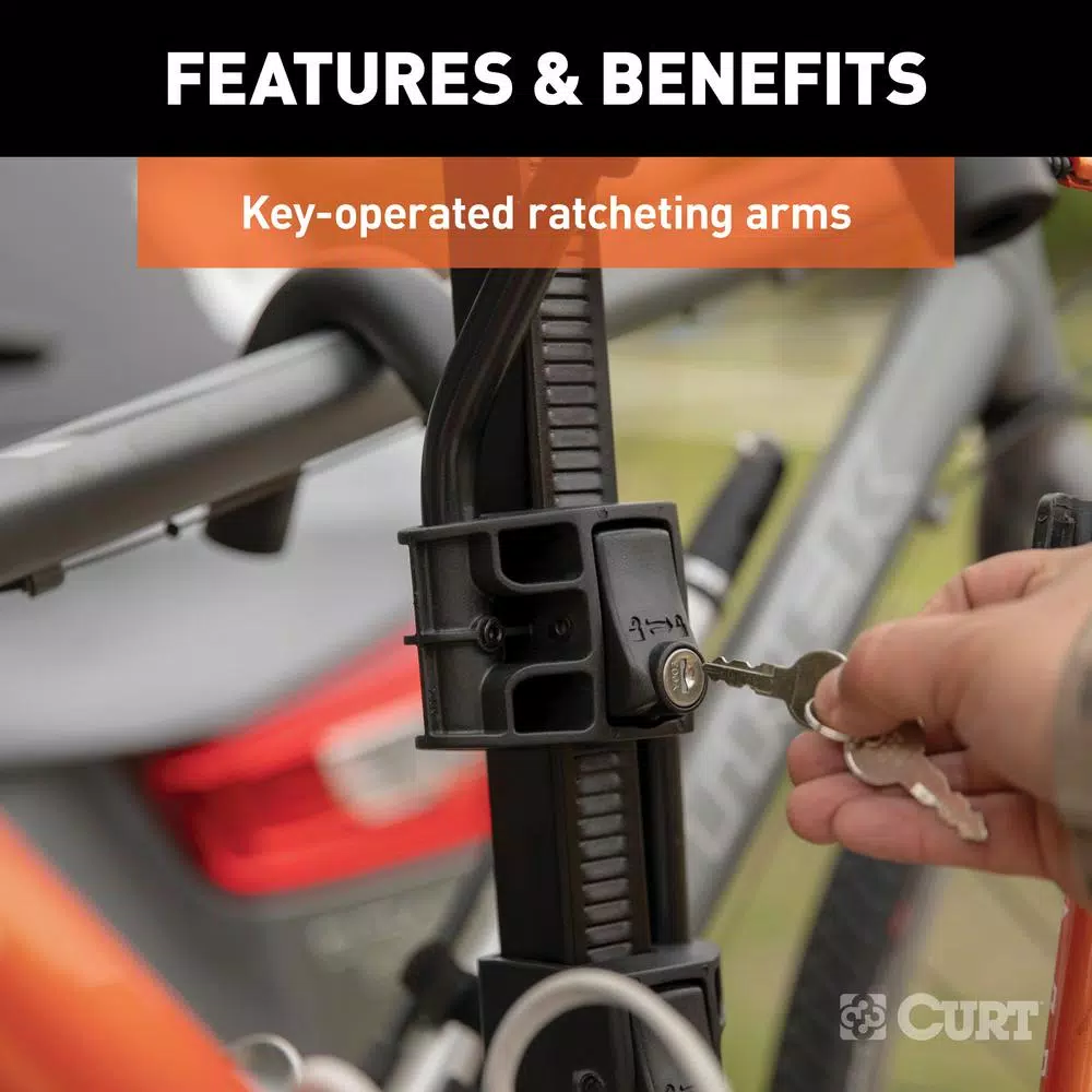 CURT 2-Bike Tray-Style Hitch-Mounted Bike Rack, 1-1/4" or 2" Receiver