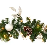 Nearly Natural 9 ft. Pre-lit Artificial Christmas Garland with Ornaments and Pinecones, 50 Clear LED Lights, Battery Operated thumbnail 4