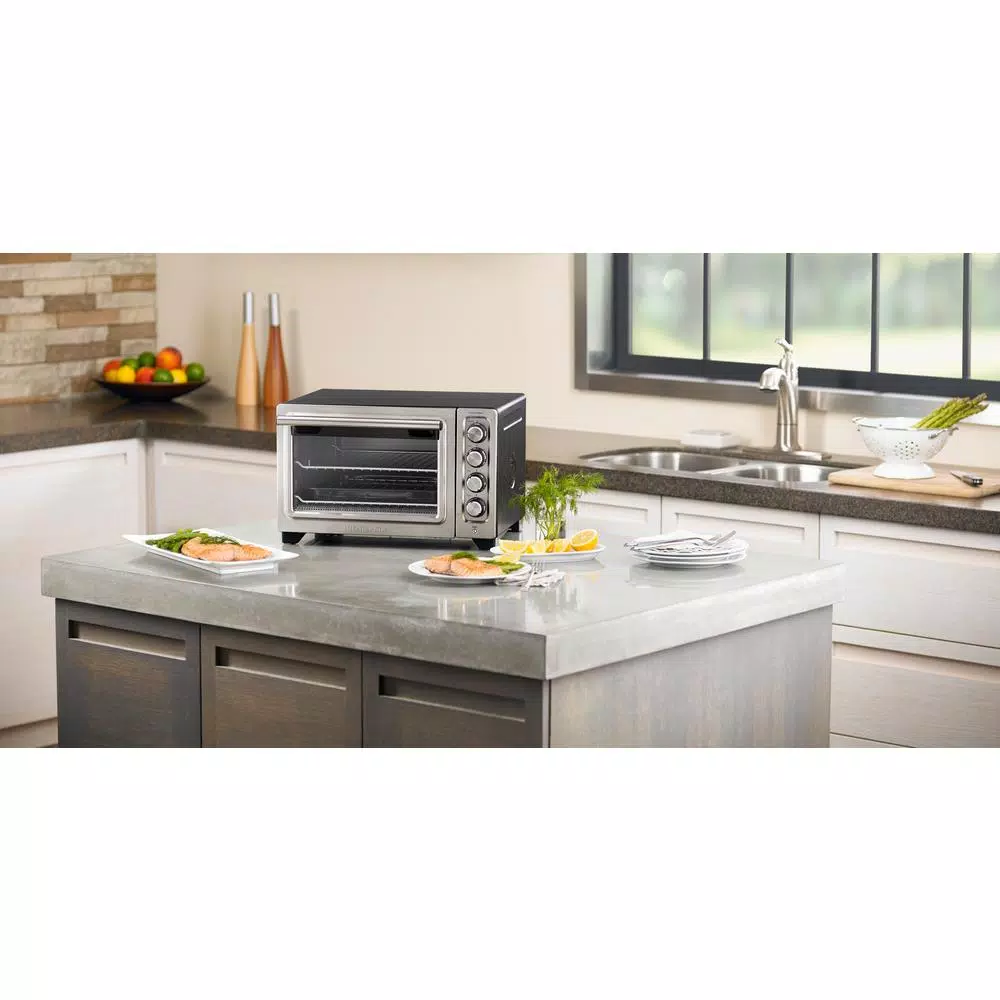 KitchenAid Compact Convection Toaster Oven, Black Matte with Stainless Front