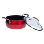 Epicurious 5 Qt. Hard-Anodized Aluminum Nonstick Chili Pot with Glass Lid, Red thumbnail 2