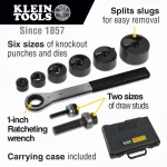 Klein Tools 9-Piece Knockout Punch and Ratcheting Wrench Set thumbnail 2