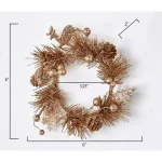 WORTH IMPORTS 3.25" Glitter Champagne Christmas Candle Rings, Set of 4 thumbnail 2