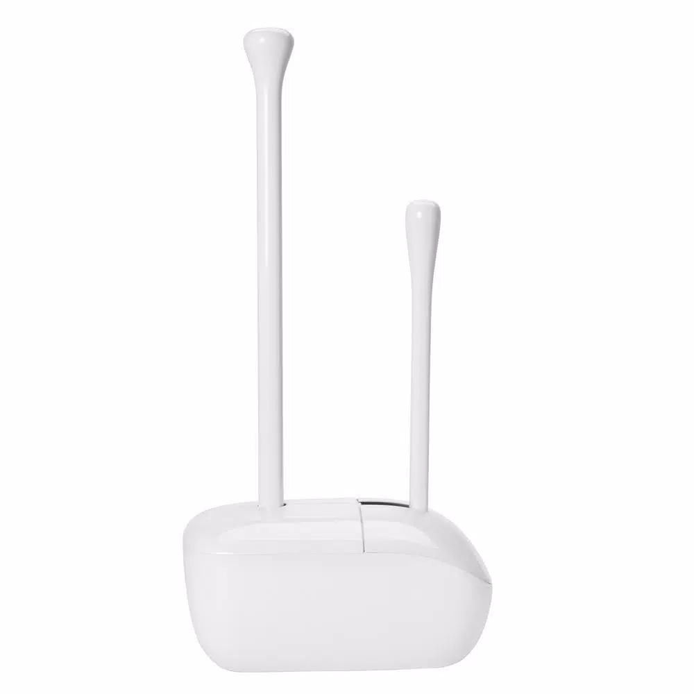 OXO Good Grips Toilet Brush and Plunger Combo Set with Holder, White