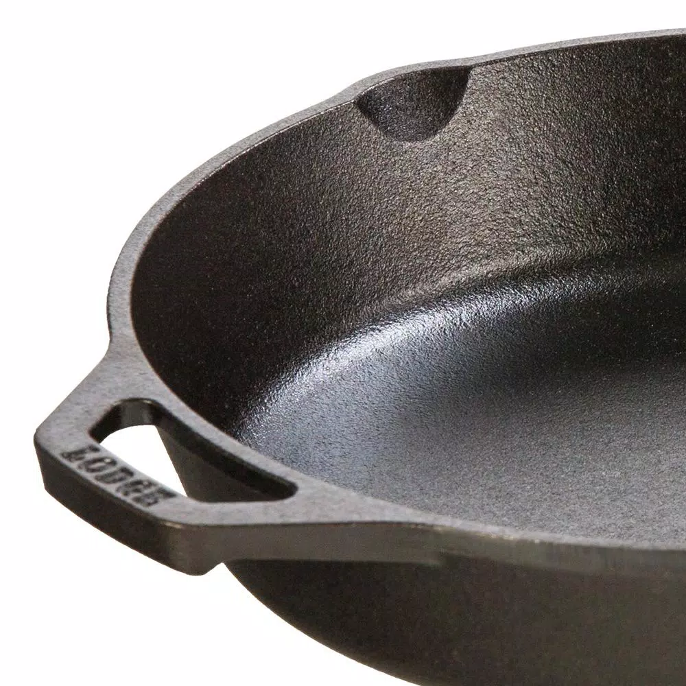 Lodge 10.25 in. Cast Iron Skillet with Pour Spouts and Assist Handle, Black