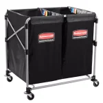 Rubbermaid Commercial Products Executive 8-Bushel Collapsible Multi-Stream X-Cart with Stainless Steel Frame thumbnail 6