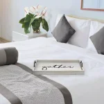 Elegant Designs Gather Gray Wash Decorative Wood Serving Tray with Black Metal Handles thumbnail 7