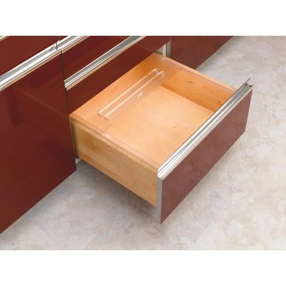 Rev-A-Shelf Large Translucent Bread Drawer Cover Kit - Adjustable Plastic Drawer Organizer