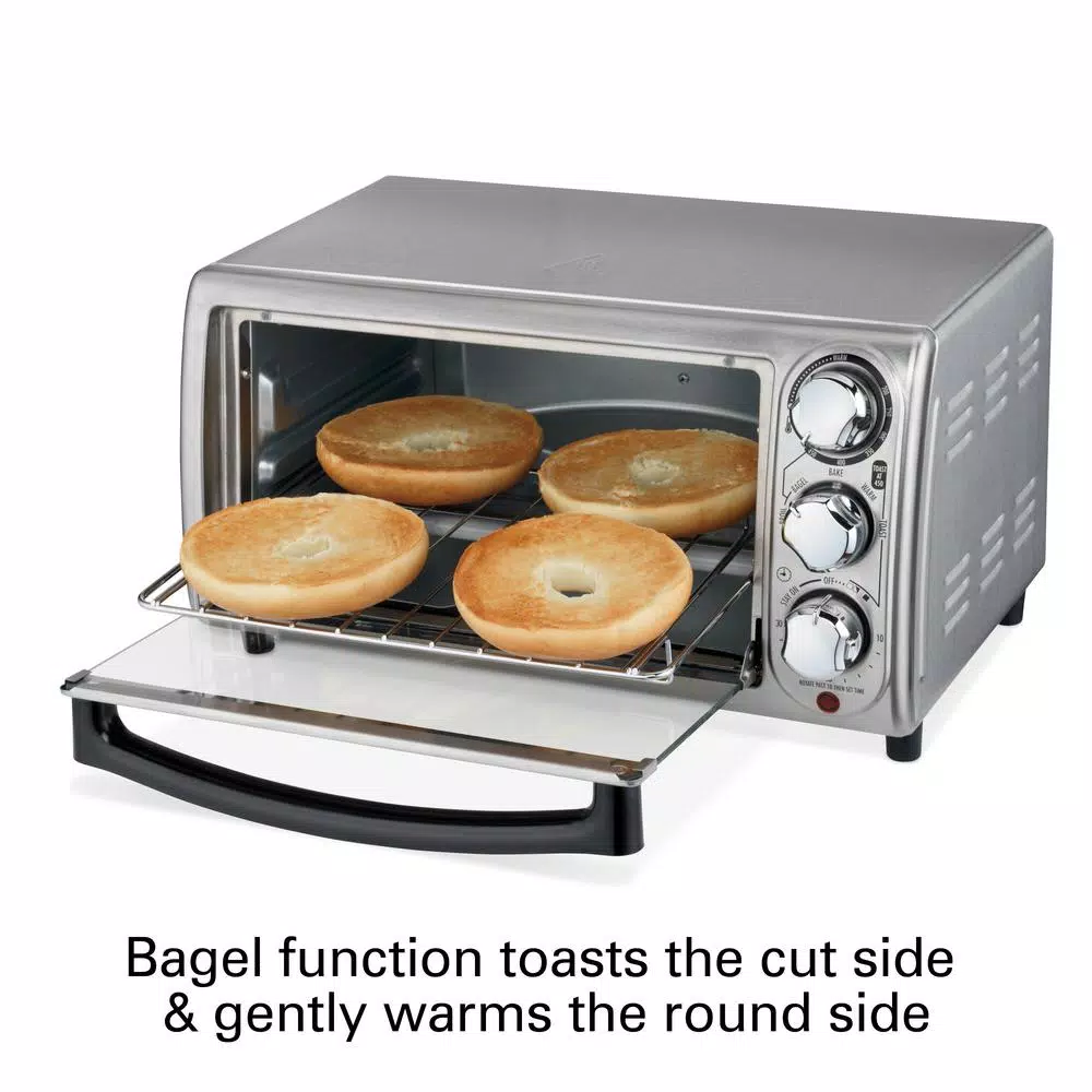 Hamilton Beach 1100-Watt 4-Slice Stainless Steel Countertop Toaster Oven