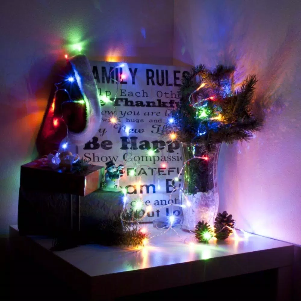 ALEKO 34 ft. 100-Light Multi-Color LED Micro Dot Fairy String Lights, Plug-In