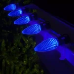 Wintergreen Lighting OptiCore C9 Blue Faceted LED Christmas Light Bulbs, 25-Pack thumbnail 3