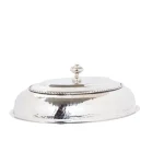Old Dutch 6 Qt. Oval Polished Nickel over Stainless Steel Chafing Dish with Iron Stand thumbnail 4