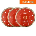 GRIP TIGHT TOOLS 4.5 in. Professional Turbo Cut Diamond Blade for Granite, Marble, Concrete & Stone (3-Pack) thumbnail 1