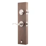 Copper Creek Colonial Handleset with Waverly Lever Trim, Satin Stainless Steel thumbnail 4