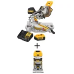 DEWALT 20V MAX Cordless 7-1/4 in. Miter Saw and Compact Router Combo Kit thumbnail 1