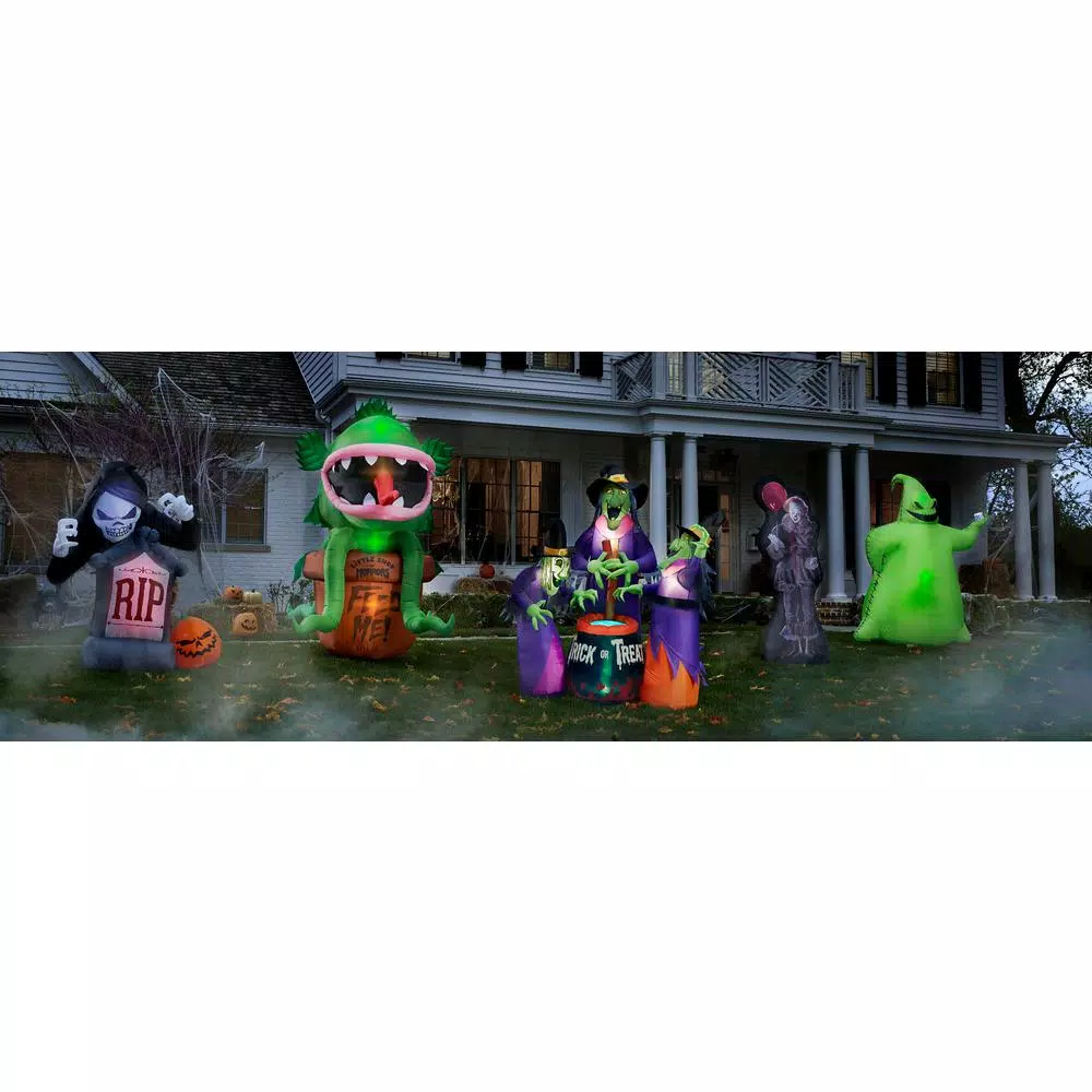 Gemmy 6 ft. Animated Fire and Ice Shaking Reaper Inflatable Halloween Decor with Projection and Fog Effect