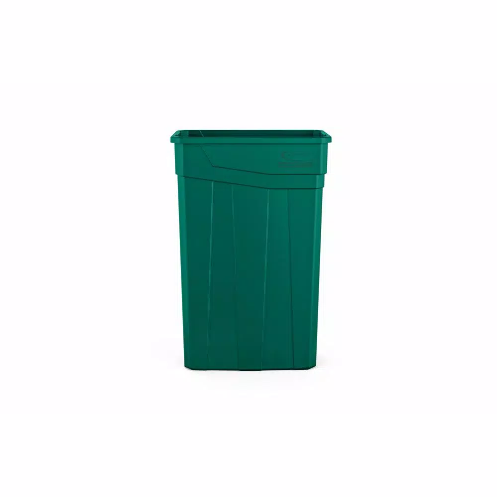 Suncast Commercial 23 Gallon Slim Resin Trash Can, Green