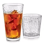 Libbey Frost 16-Piece Clear Glass Drinkware Set with Crackle Texture thumbnail 1