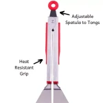 Chefright Quick Scoop Brushed Stainless Steel Spatula Tongs Set of 2 - Red thumbnail 4