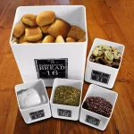 MegaChef 5-Piece Metal Kitchen Canister Set with Lids, White thumbnail 1