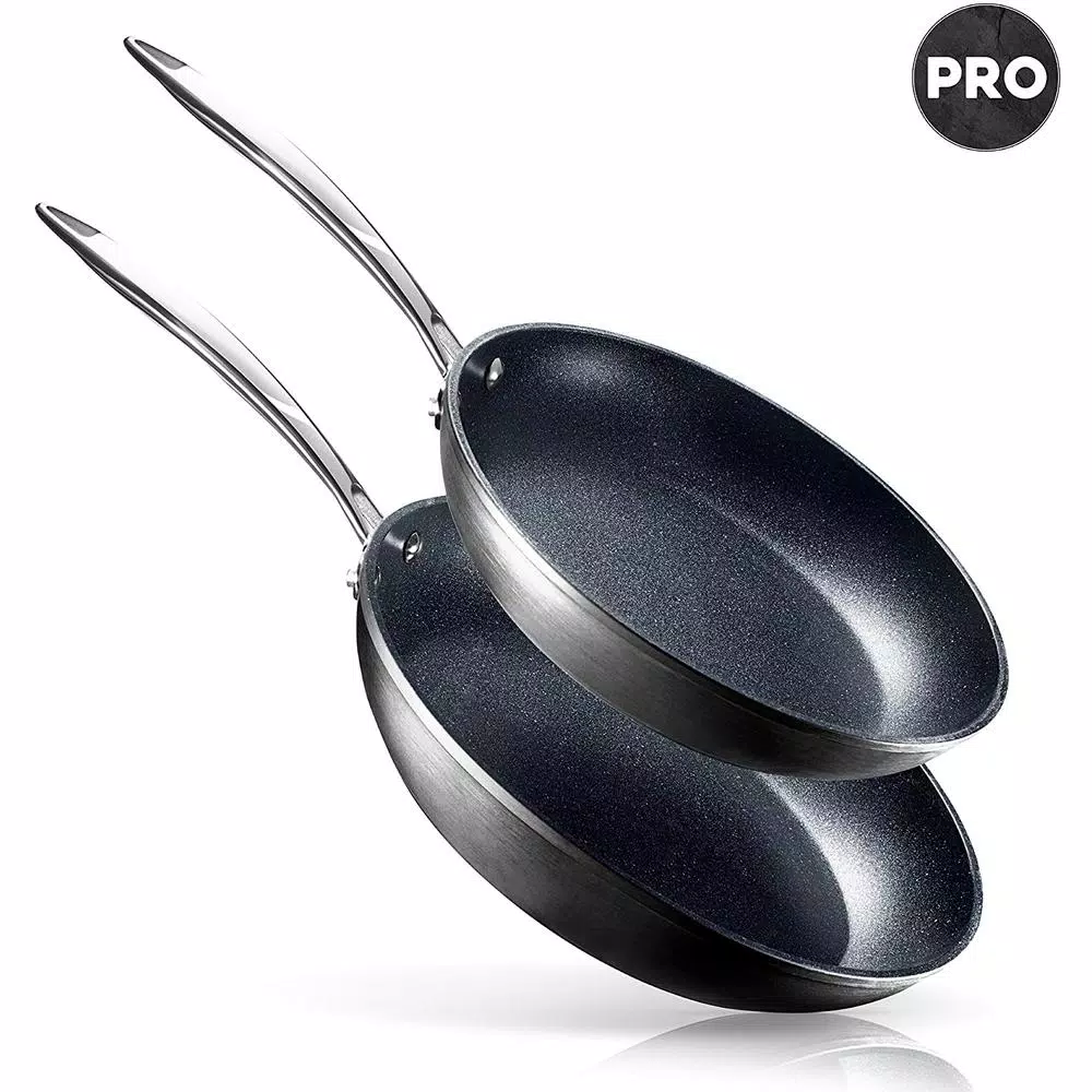 Granitestone Pro 2-Piece Hard Anodized Aluminum Diamond Infused Nonstick Fry Pan Set, 10 in. & 11.5 in.