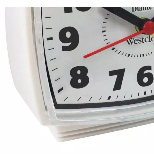 Westclox Electric Analog Alarm Clock with Snooze Function, Classic White