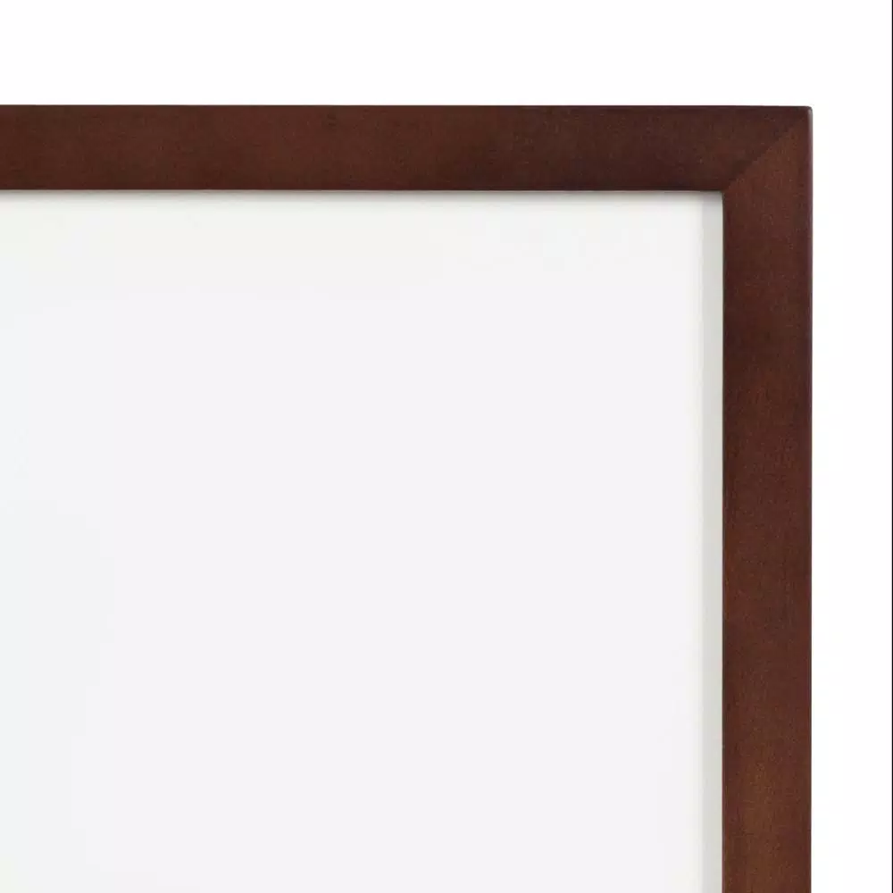 DesignOvation Gallery 13 x 16 in. Walnut Brown Wood Picture Frame with White Mat for 8 x 10 in. Photos