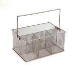 Mind Reader Silver Metal Mesh 4-Compartment Multipurpose Storage Basket and Utensil Holder thumbnail 3
