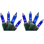 Unbranded Brite Star Professional Series 100-Light Blue Mini Christmas Light Set with Green Wire (Set of 2) thumbnail 1