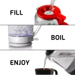 Ovente 1.5L White Glass Electric Kettle with ProntoFill Technology, 1500W thumbnail 4
